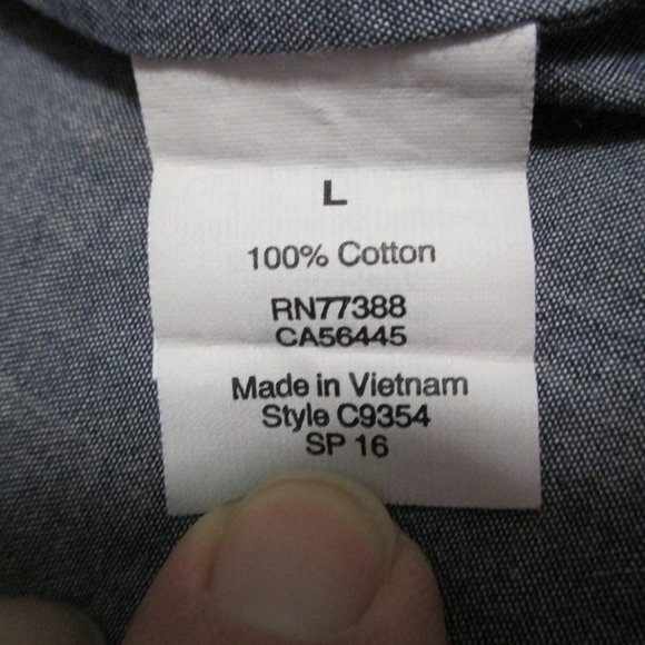 J. Crew top half button down chambray soft cotton top like new size L - Picture 2 of 8